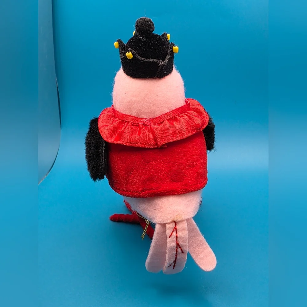 Plush Owl Or Bird with Crown and Cape